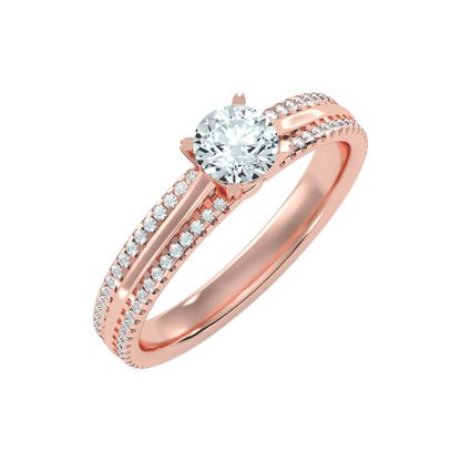 A Cutting Edge Solitaire Ring In 925 Sterling Silver - Ten