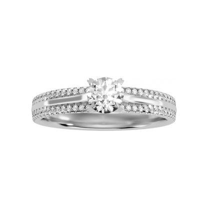 A Cutting Edge Solitaire Ring In 925 Sterling Silver - Four