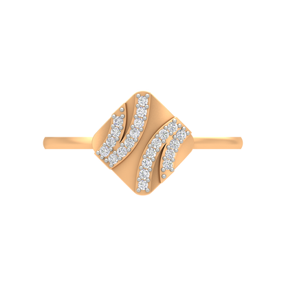 A Designer Diamond Square Ring - Ten