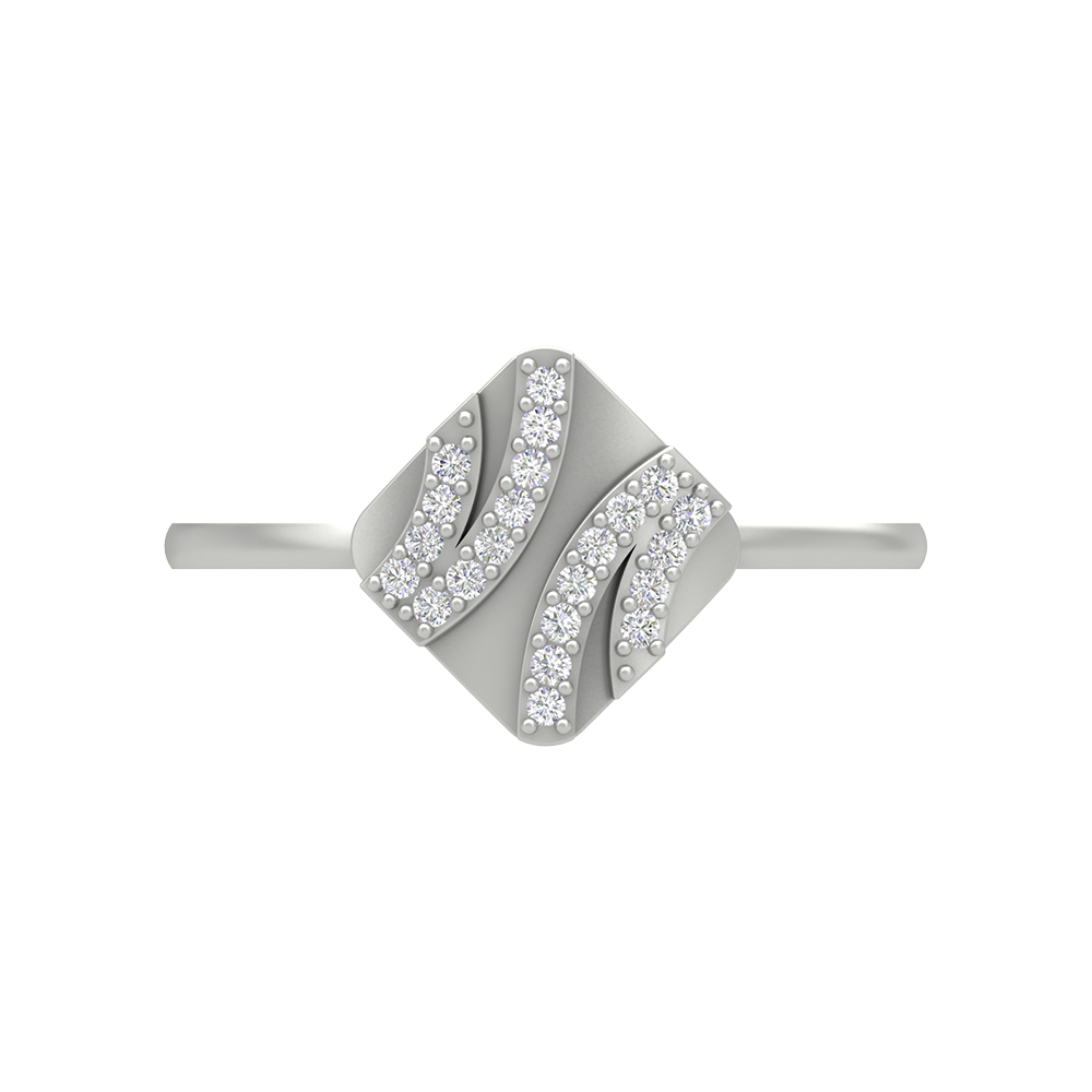A Designer Diamond Square Ring - Two
