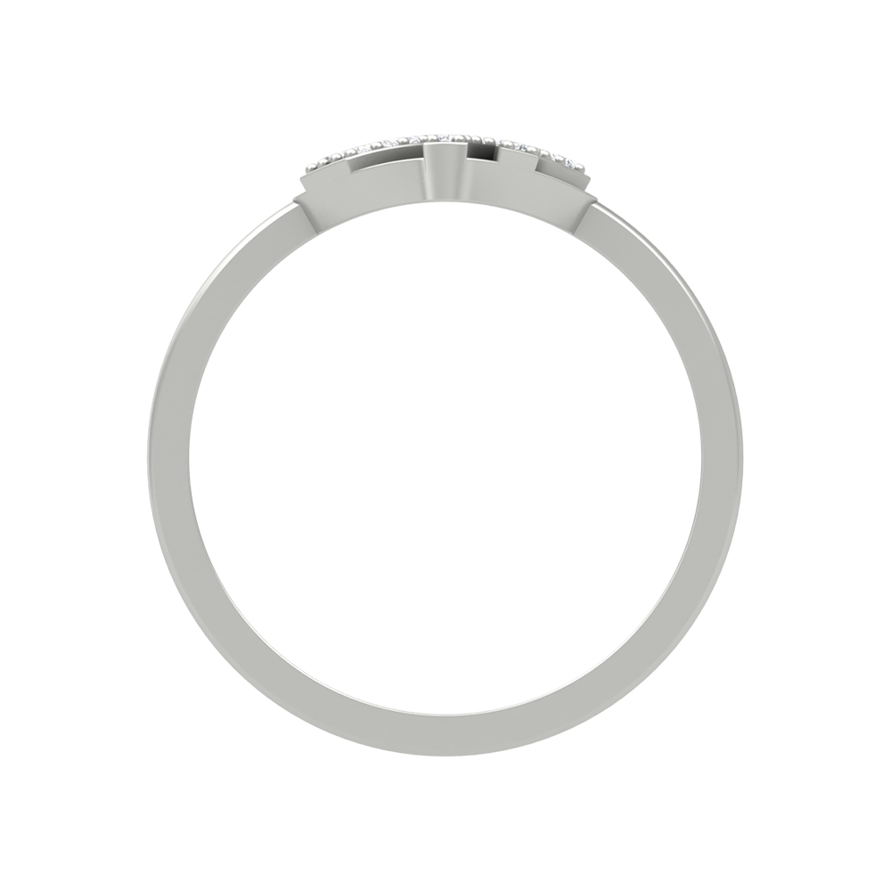 A Designer Diamond Square Ring In 925 Sterling Silver - Three