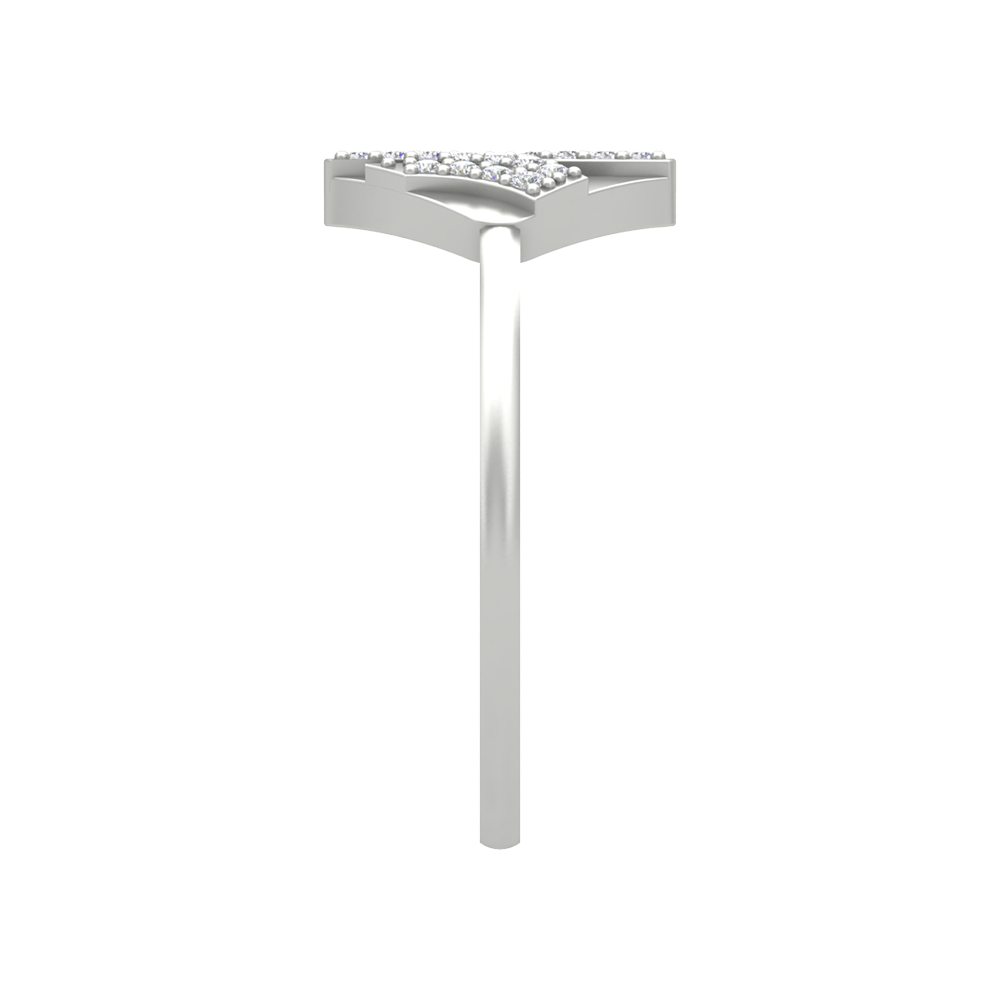 A Designer Diamond Square Ring In 925 Sterling Silver - Four