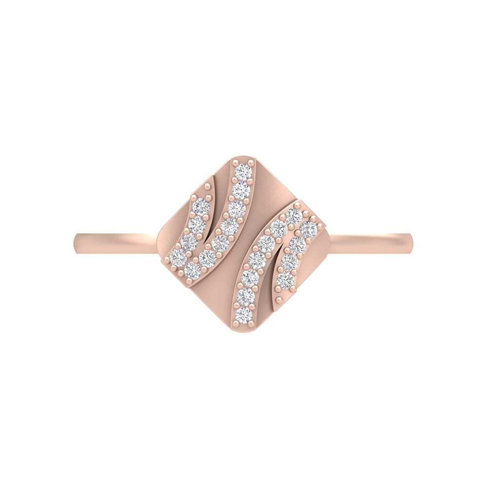 A Designer Diamond Square Ring - Seven