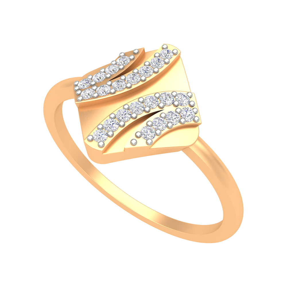 A Designer Diamond Square Ring - Nine