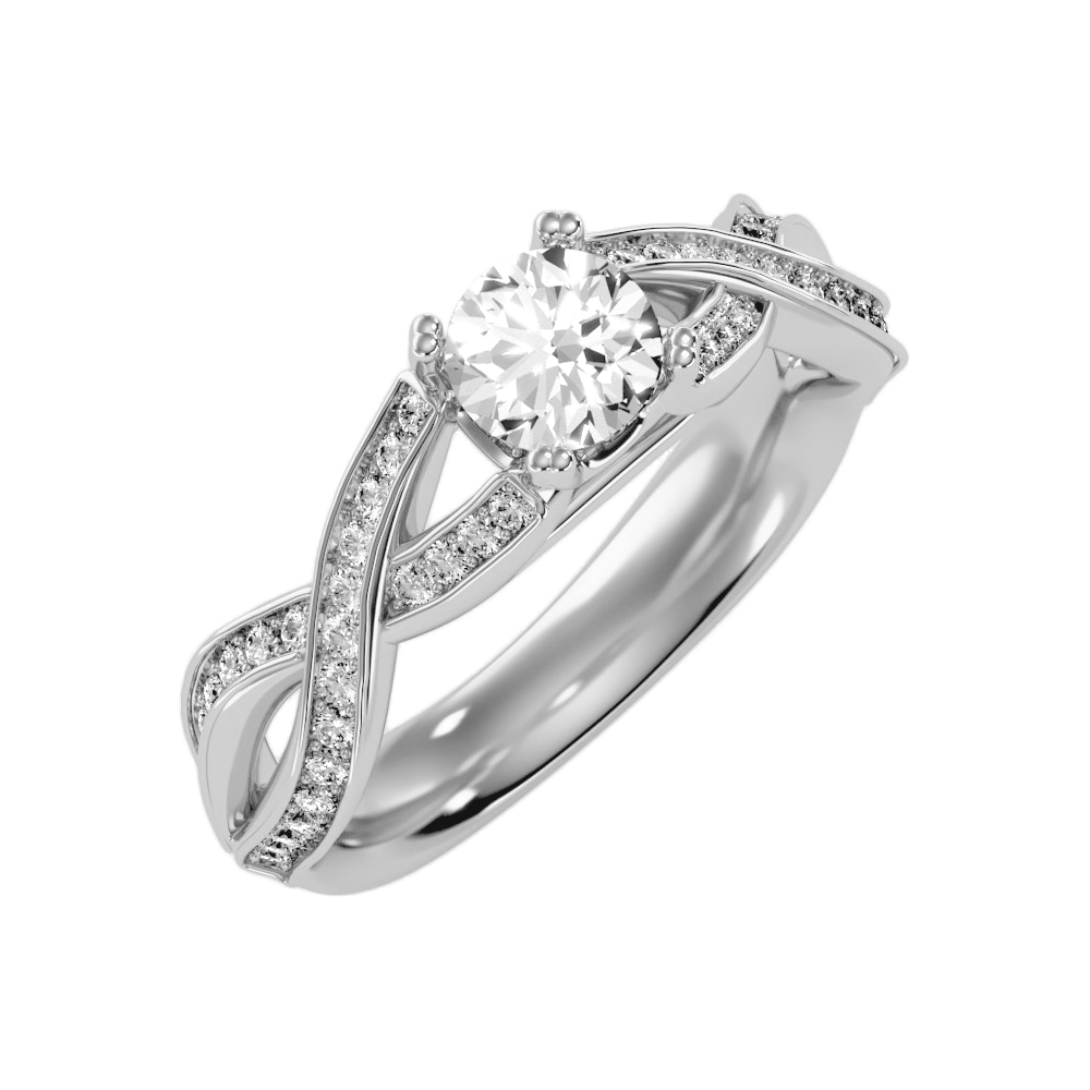 A Simple And Beautiful Engagement Ring In 925 Sterling Silver - Two