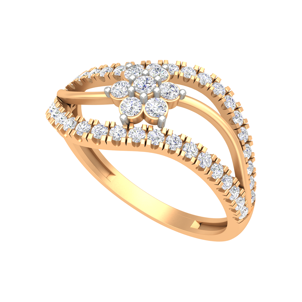 Ballistic Band Diamond Ring In 925 Sterling Silver - Ten