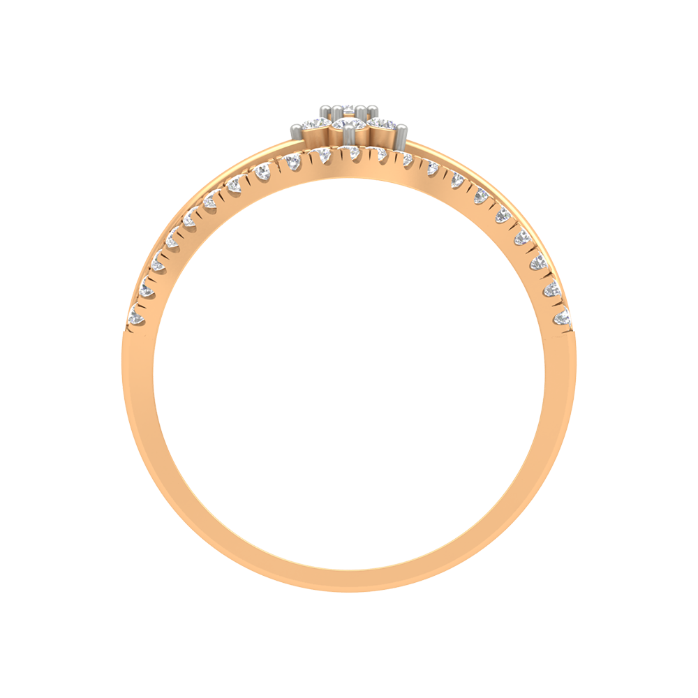 Ballistic Band Diamond Ring In 925 Sterling Silver - Twelve