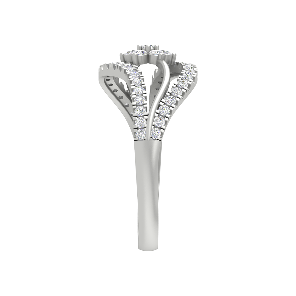 Ballistic Band Diamond Ring In 925 Sterling Silver - Seven