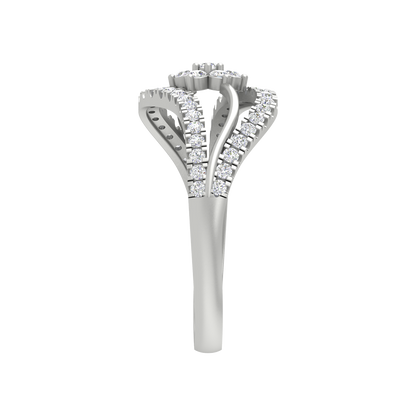 Ballistic Band Diamond Ring In 925 Sterling Silver - Seven
