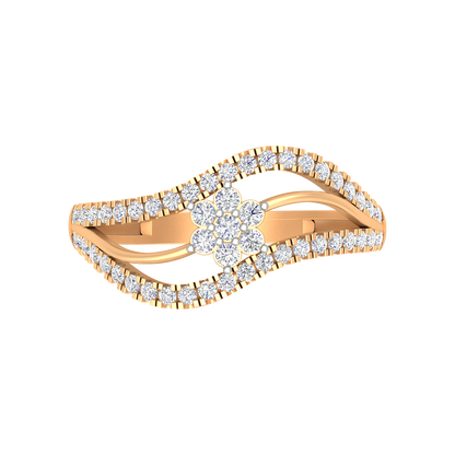 Ballistic Band Diamond Ring In 925 Sterling Silver - Nine