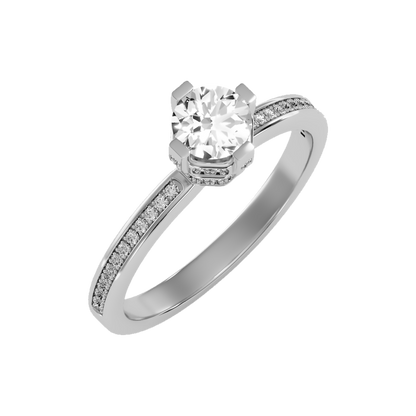 Baronial Solitaire Ring In 925 Sterling Silver - Five
