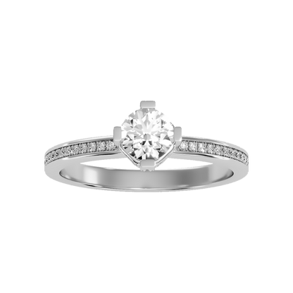 Baronial Solitaire Ring In 925 Sterling Silver - Six