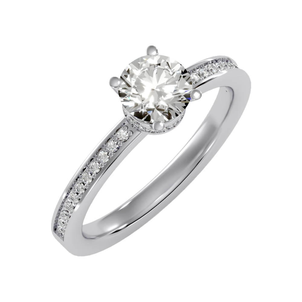 Beaded Beauty Single Stone Ring In 925 Sterling Silver - Two