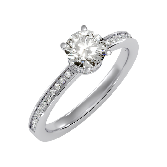 Beaded Beauty Single Stone Ring In 925 Sterling Silver - Two