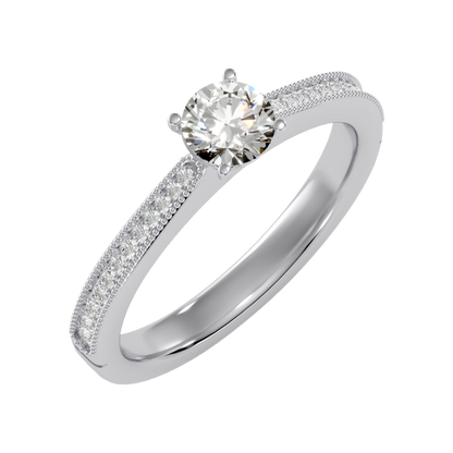 Beads Single Stone Ring In 925 Sterling Silver - One