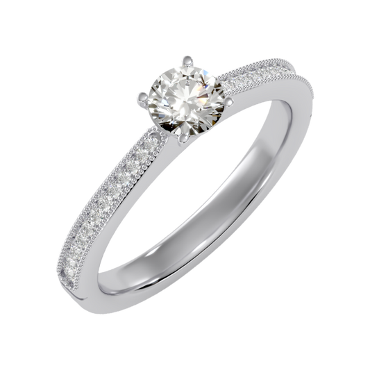 Beads Single Stone Ring In 925 Sterling Silver - One