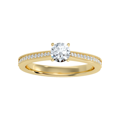 Beads Single Stone Ring In 925 Sterling Silver - Ten