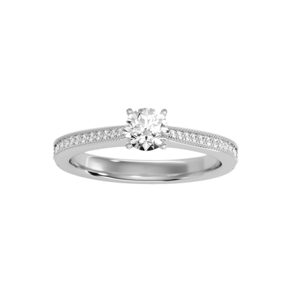 Beads Single Stone Ring In 925 Sterling Silver - Three
