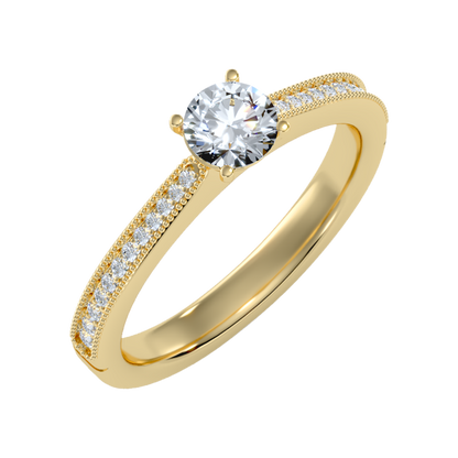 Beads Single Stone Ring In 925 Sterling Silver - Nine