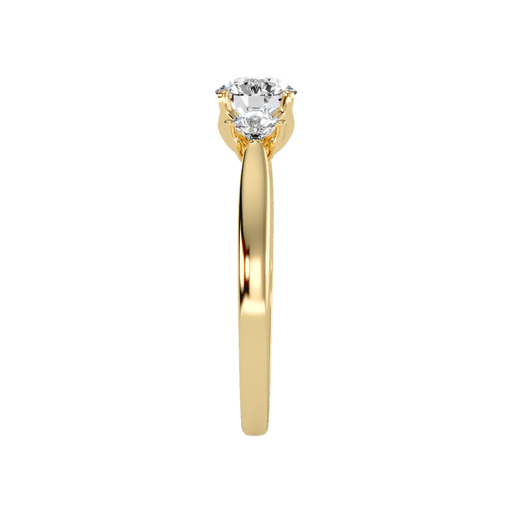 Beaming Tri Stone Ring In 925 Sterling Silver - Ten