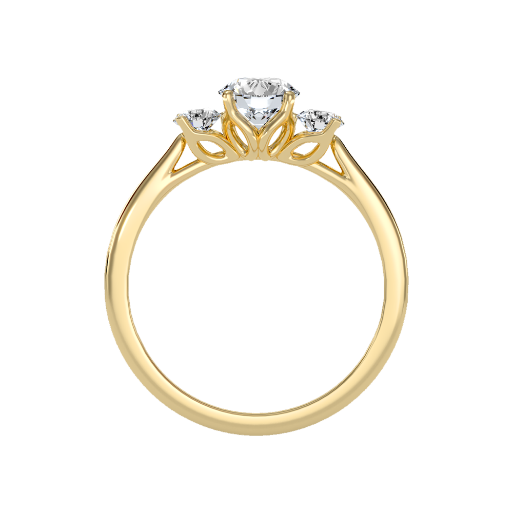Beaming Tri Stone Ring In 925 Sterling Silver - Twelve