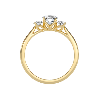 Beaming Tri Stone Ring In 925 Sterling Silver - Twelve