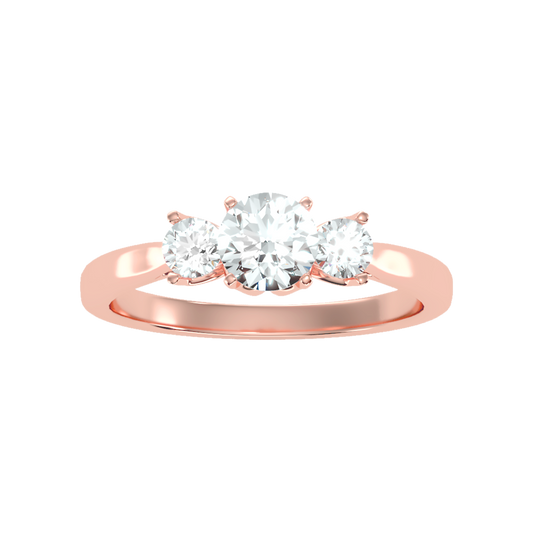 Beaming Tri Stone Ring In 925 Sterling Silver - Two