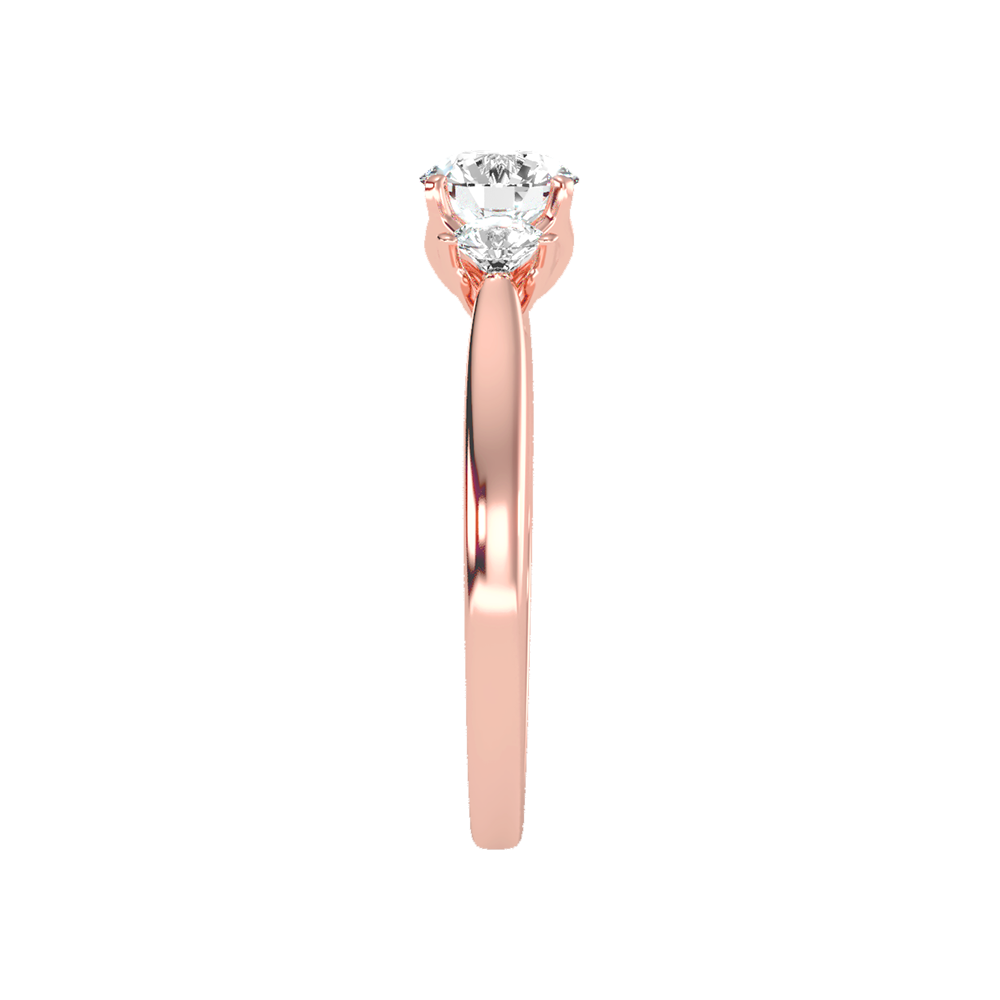 Beaming Tri Stone Ring In 925 Sterling Silver - Three