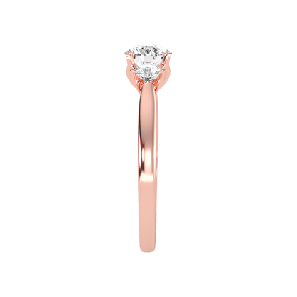 Beaming Tri Stone Ring In 925 Sterling Silver - Three