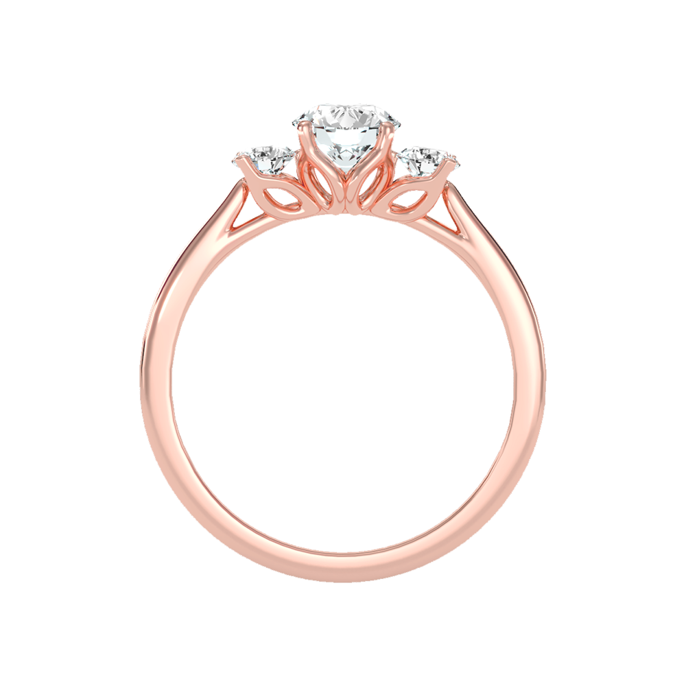 Beaming Tri Stone Ring - Four