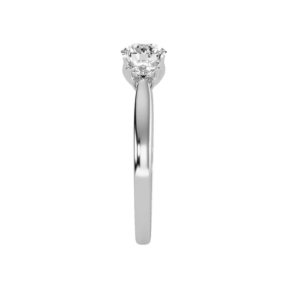 Beaming Tri Stone Ring In 925 Sterling Silver - Seven
