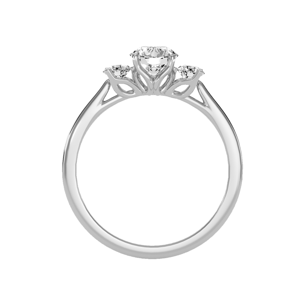 Beaming Tri Stone Ring In 925 Sterling Silver - Eight