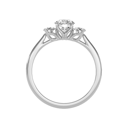 Beaming Tri Stone Ring In 925 Sterling Silver - Eight