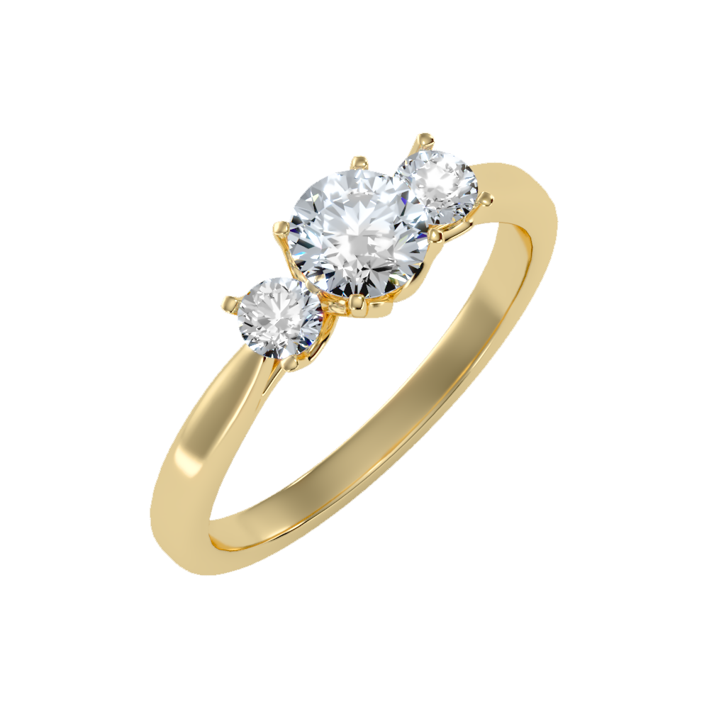 Beaming Tri Stone Ring - Nine