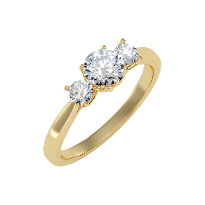 Beaming Tri Stone Ring - Nine
