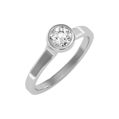 Beamy Solitaire Ring In 925 Sterling Silver - One
