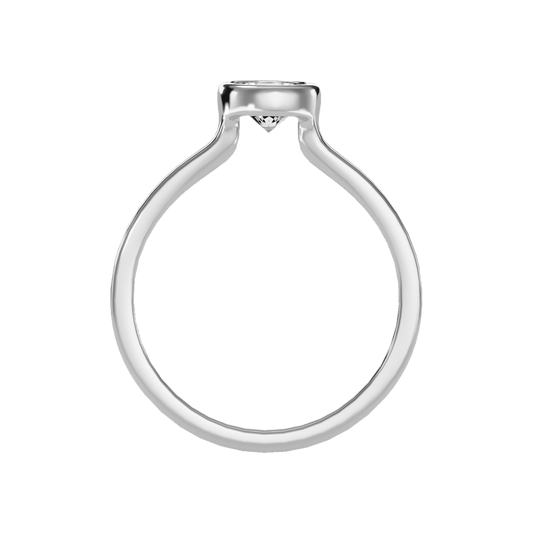 Beamy Solitaire Ring In 925 Sterling Silver - Two