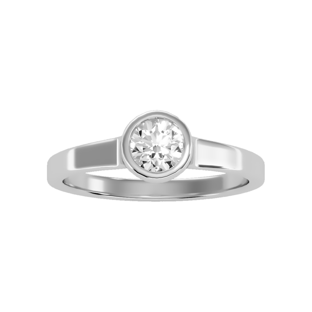 Beamy Solitaire Ring In 925 Sterling Silver - Three