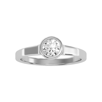 Beamy Solitaire Ring In 925 Sterling Silver - Three