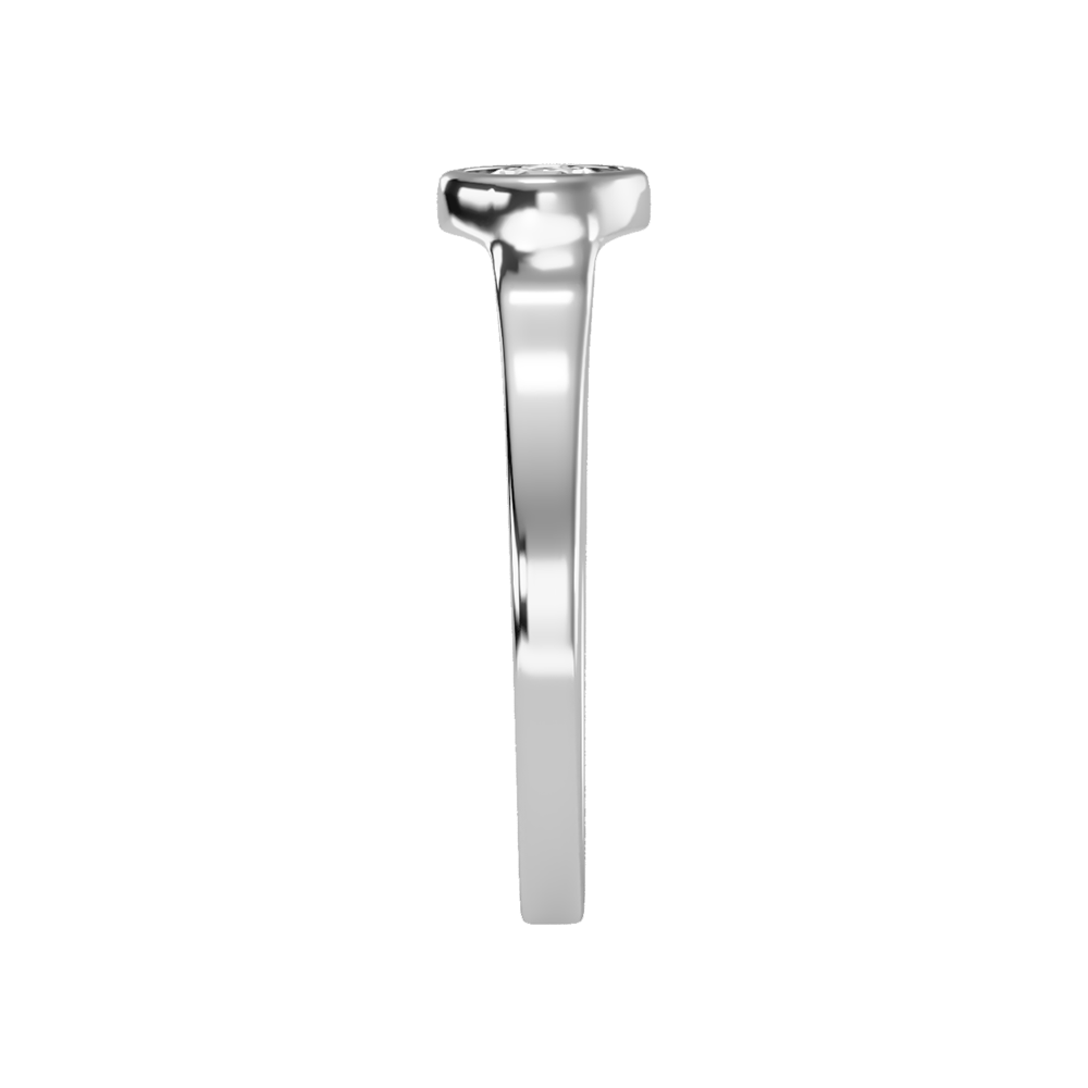 Beamy Solitaire Ring In 925 Sterling Silver - Four