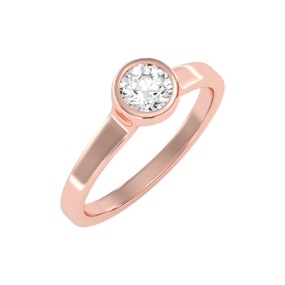 Beamy Solitaire Ring In 925 Sterling Silver - Five