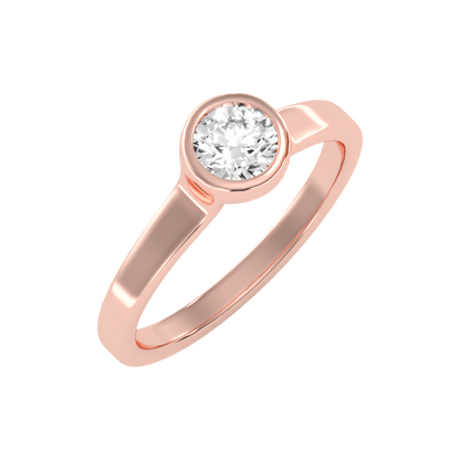 Beamy Solitaire Ring In 925 Sterling Silver - Five