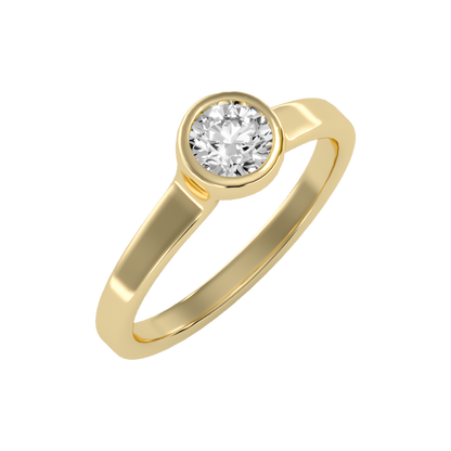 Beamy Solitaire Ring In 925 Sterling Silver - Nine