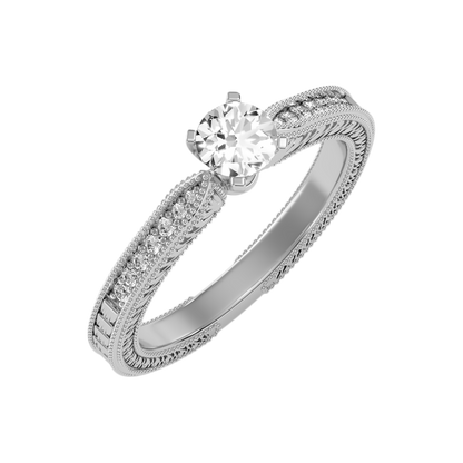 Beauteous Solitaire Ring In 925 Sterling Silver - Five