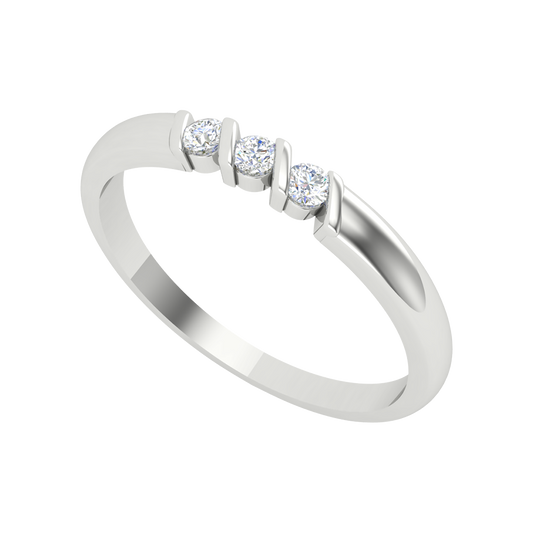 Beautiful Gala Tri Stone Ring In 925 Sterling Silver - One