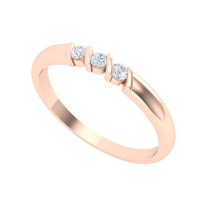 Beautiful Gala Tri Stone Ring In 925 Sterling Silver - Five