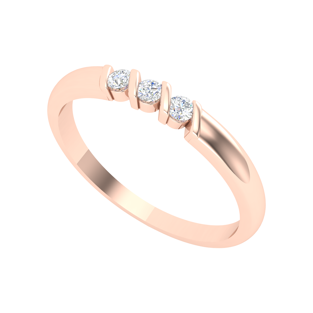 Beautiful Gala Tri Stone Ring - Five