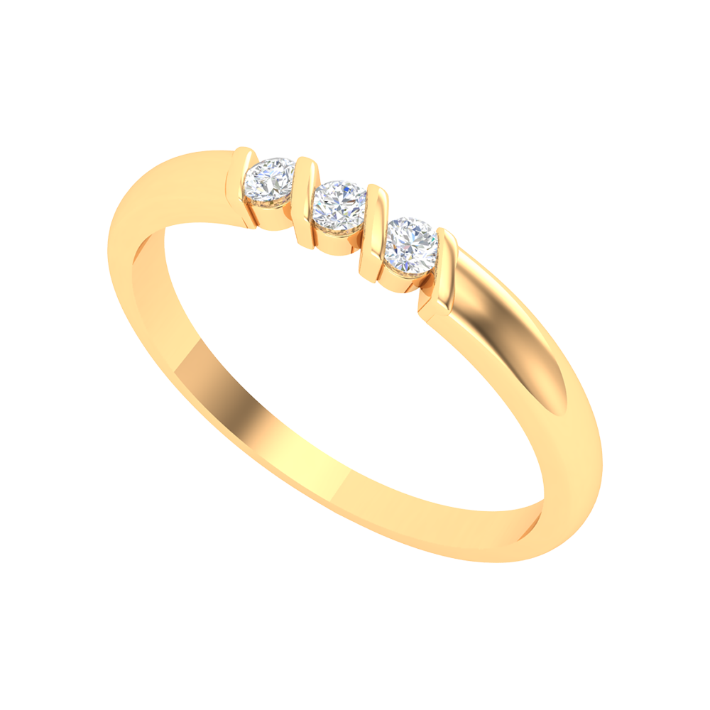 Beautiful Gala Tri Stone Ring - Nine
