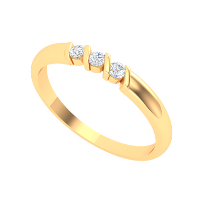 Beautiful Gala Tri Stone Ring In 925 Sterling Silver - Nine