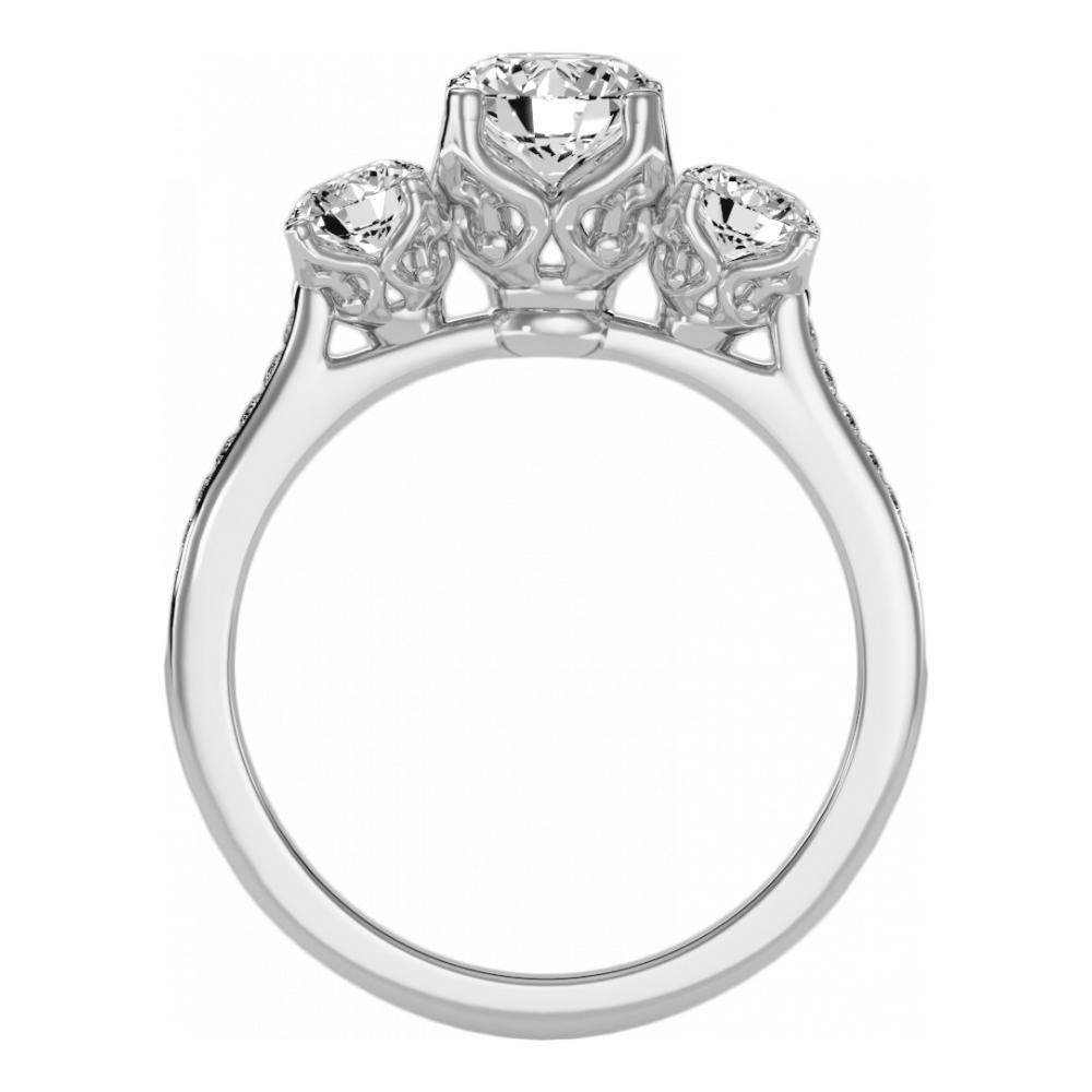 Beautiful Three Round Shaped Diamond Ring - One